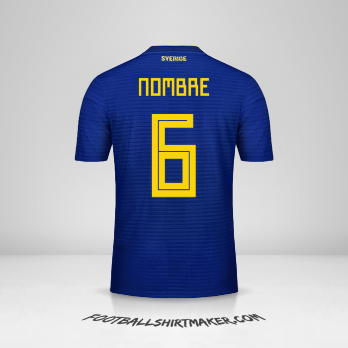 Jersey Suecia 2018 Visita -  nombre - 6