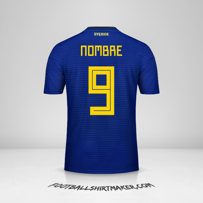Jersey Suecia 2018 Visita -  nombre - 9