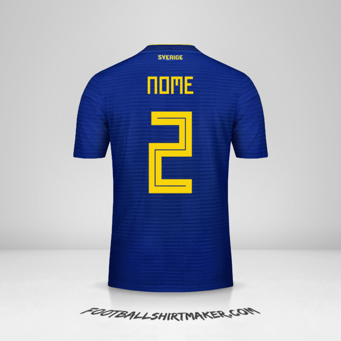 Camisa Suécia 2018 Alternativa -  nome - 2