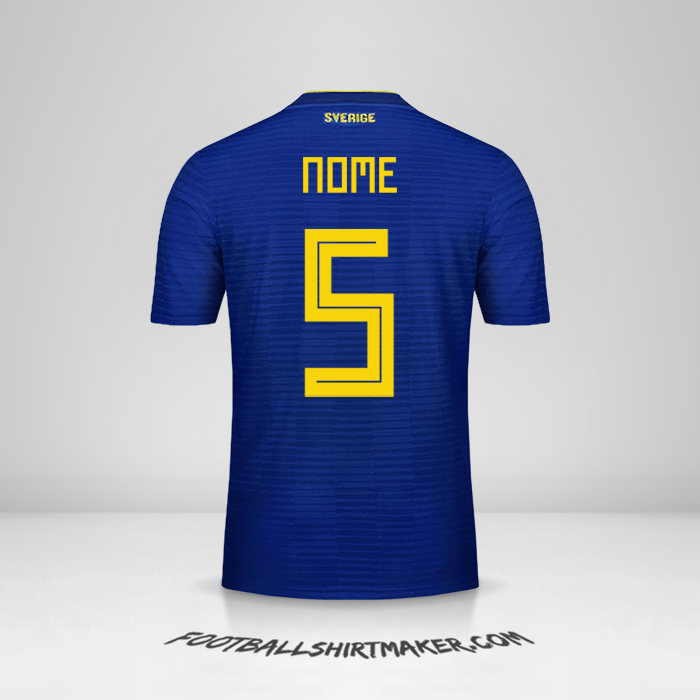 Camisola Suécia 2018 Alternativa -  nome - 5