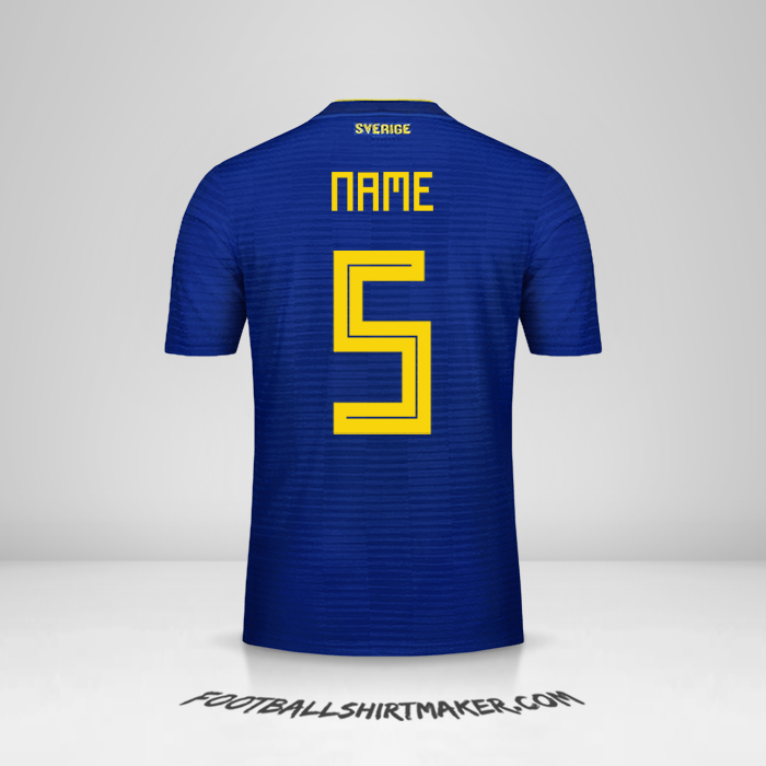 Shirt Sweden 2018 Away -  name - 5