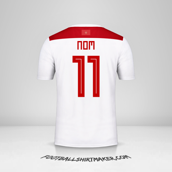 Maillot Maroc 2018 Extérieur -  nom - 11