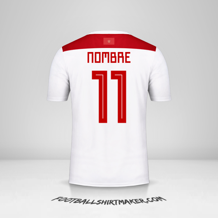 Jersey Marruecos 2018 Visita -  nombre - 11