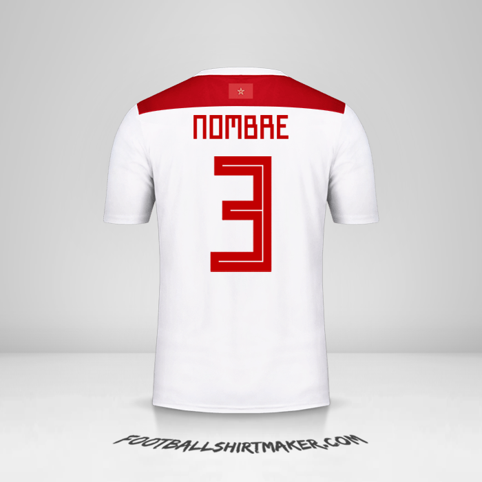 Jersey Marruecos 2018 Visita -  nombre - 3