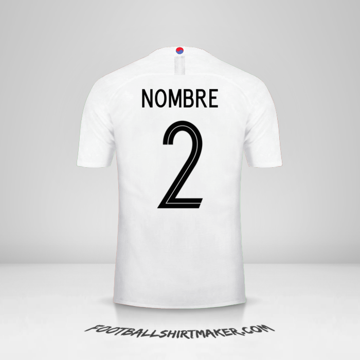 Camiseta Corea del Sur 2018 Visita -  nombre - 2
