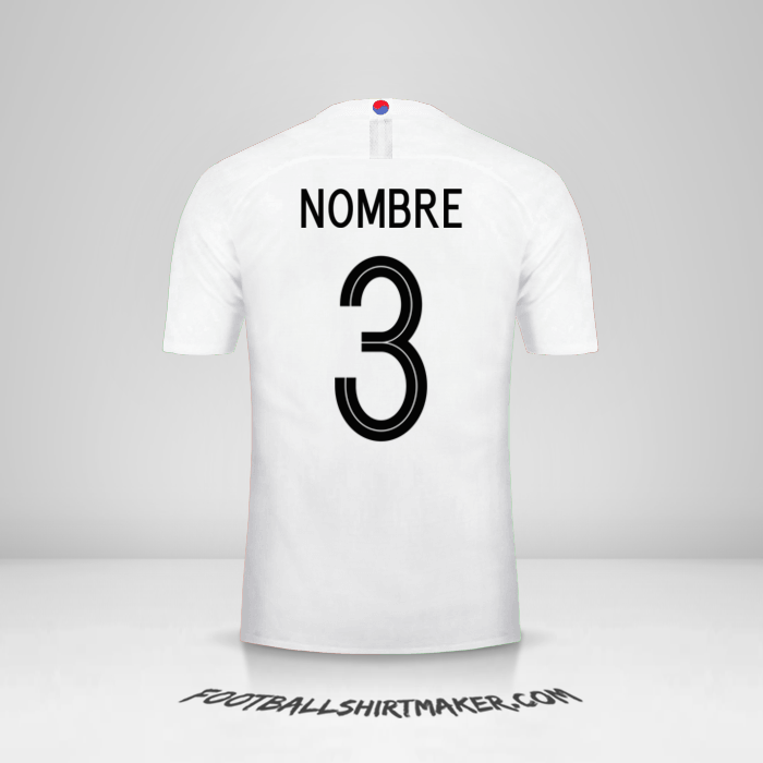 Jersey Corea del Sur 2018 Visita -  nombre - 3