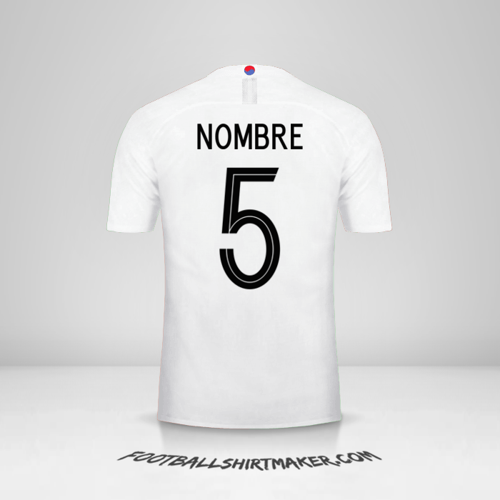 Camiseta Corea del Sur 2018 Visita -  nombre - 5