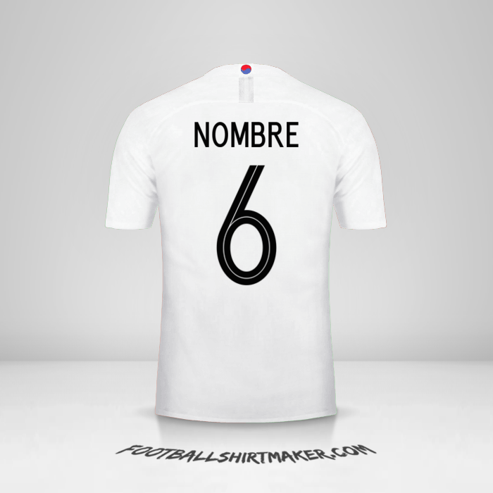 Jersey Corea del Sur 2018 Visita -  nombre - 6