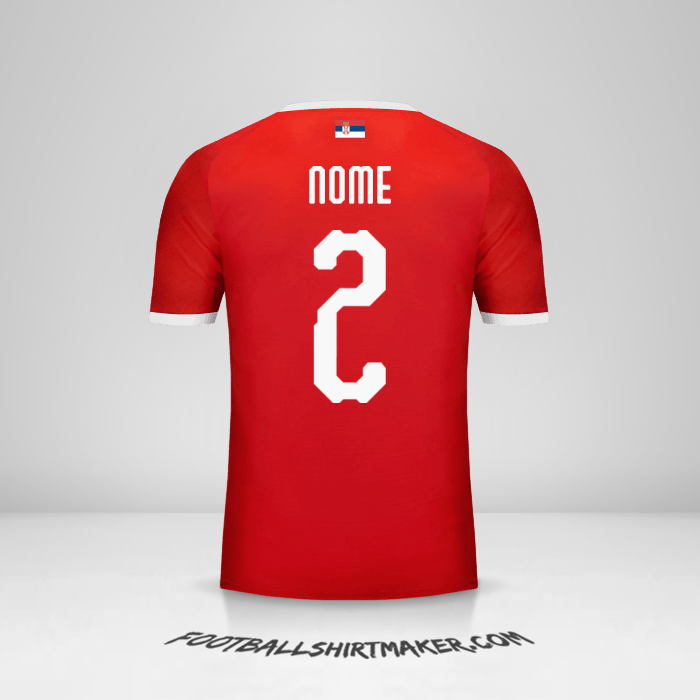 Camisola Sérvia 2018 -  nome - 2