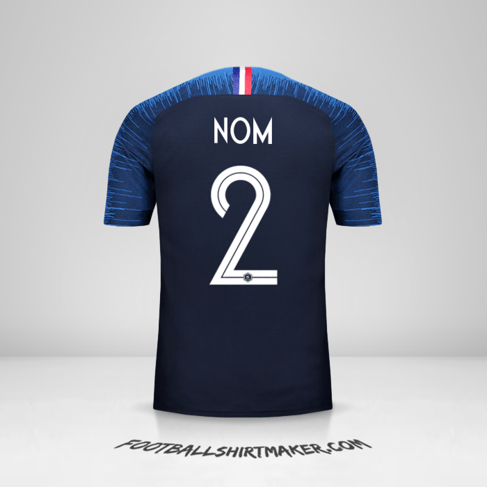 Maillot France 2018 -  nom - 2
