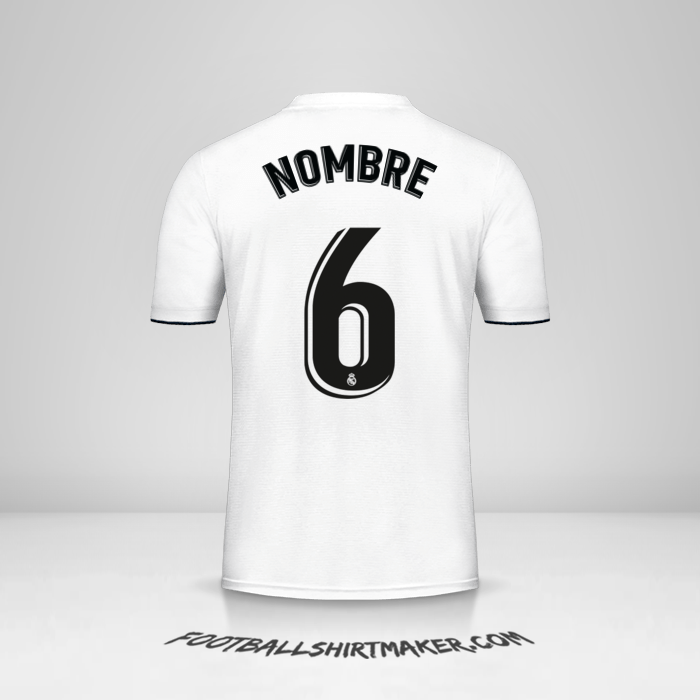 Jersey Real Madrid CF 2018/19 -  nombre - 6