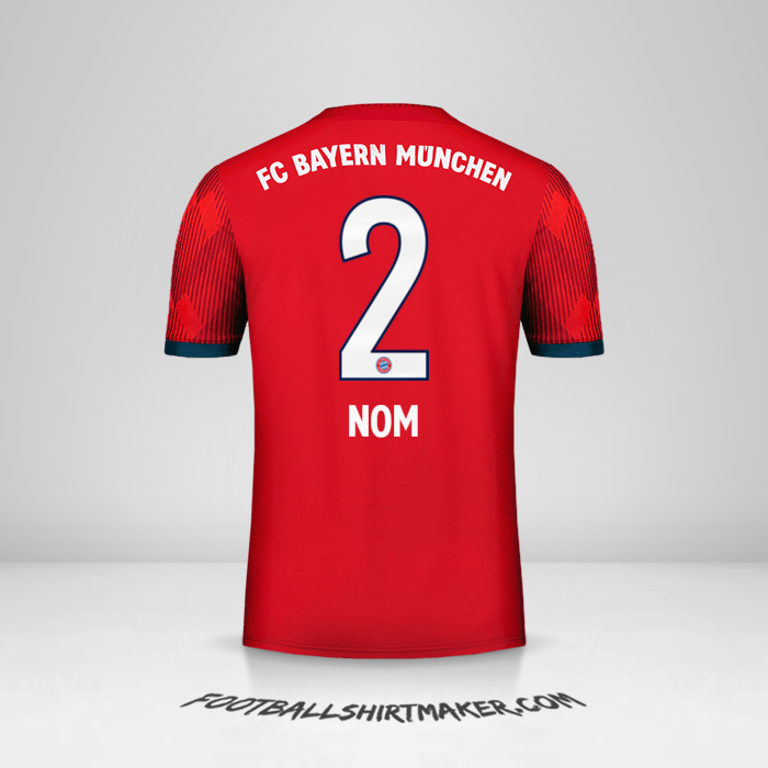 Maillot FC Bayern Munchen 2018/19 -  nom - 2