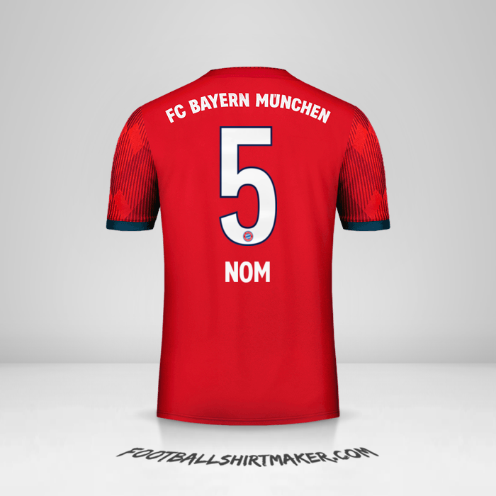 Maillot FC Bayern Munchen 2018/19 -  nom - 5