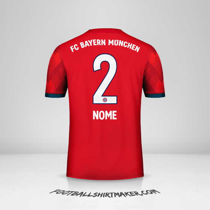 Camisa FC Bayern Munchen 2018/19 -  nome - 2