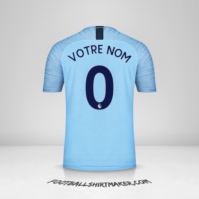 Maillot Manchester City 2018/19 -  votre nom - 0