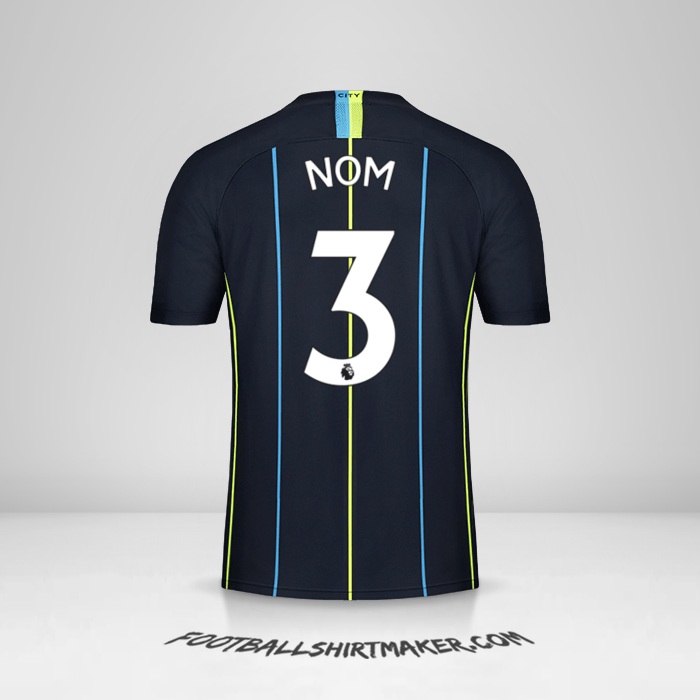 Maillot Manchester City 2018/19 Extérieur -  nom - 3