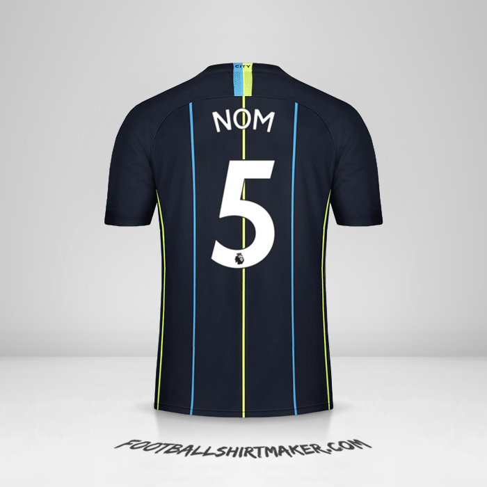 Maillot Manchester City 2018/19 Extérieur -  nom - 5