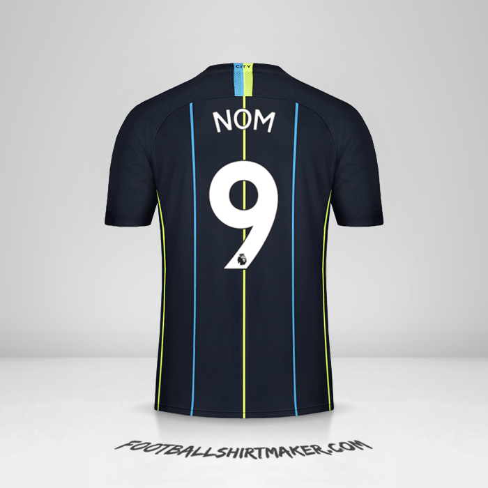 Maillot Manchester City 2018/19 Extérieur -  nom - 9