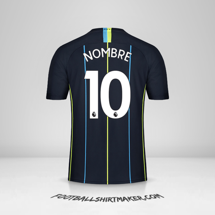 Jersey Manchester City 2018/19 Visita -  nombre - 10