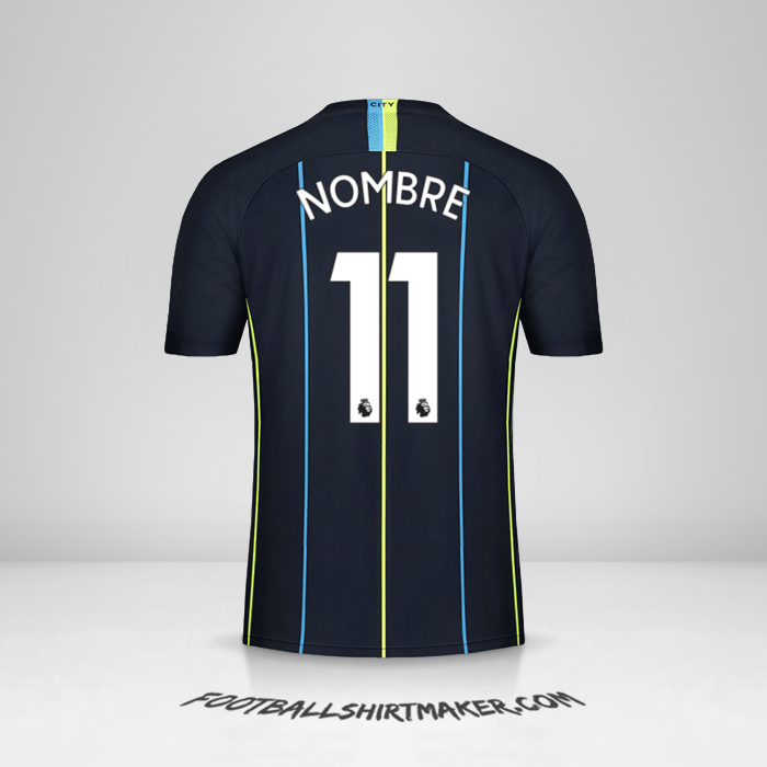 Jersey Manchester City 2018/19 Visita -  nombre - 11