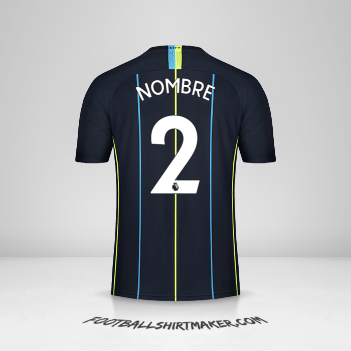 Jersey Manchester City 2018/19 Visita -  nombre - 2