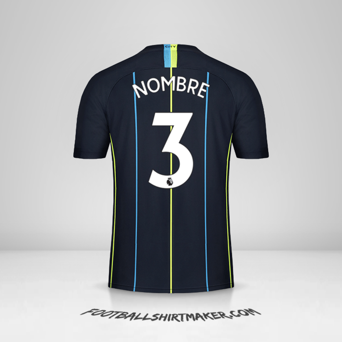 Jersey Manchester City 2018/19 Visita -  nombre - 3