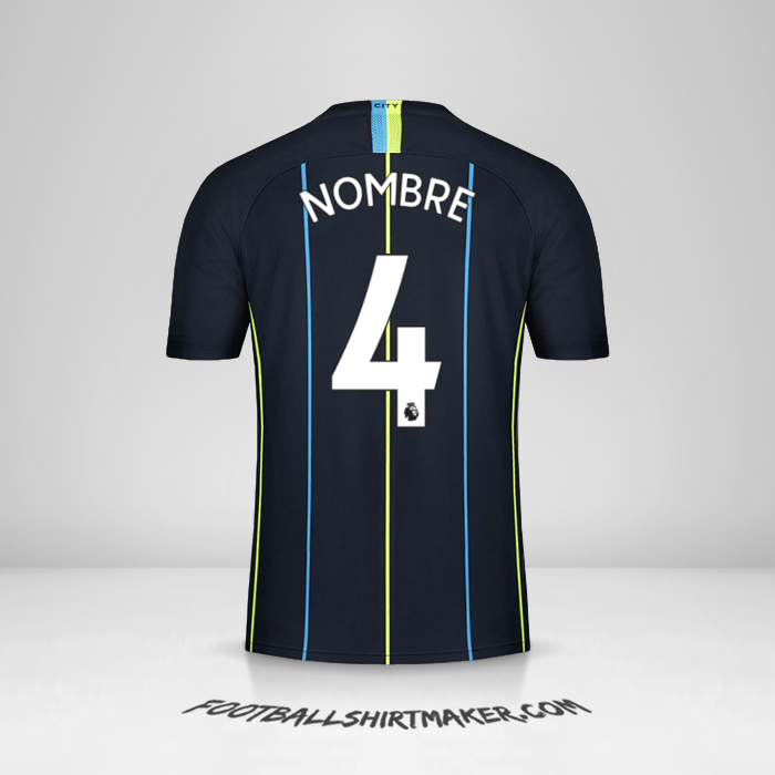 Jersey Manchester City 2018/19 Visita -  nombre - 4