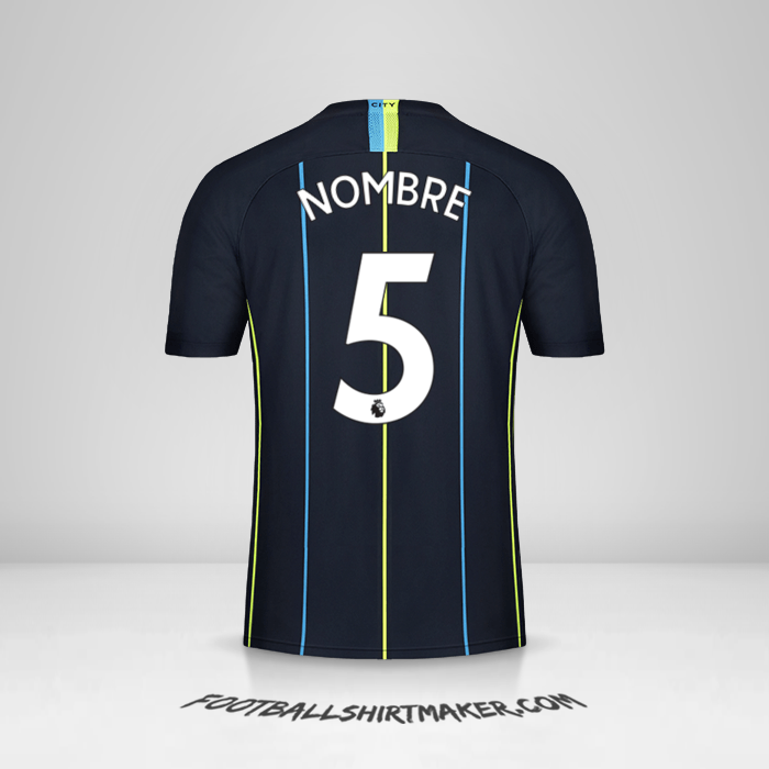 Camiseta Manchester City 2018/19 Visita -  nombre - 5