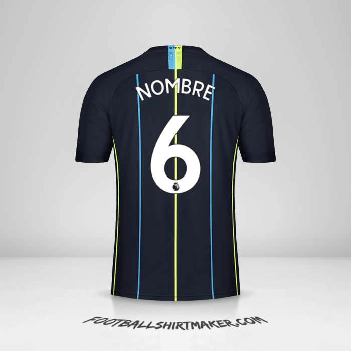 Jersey Manchester City 2018/19 Visita -  nombre - 6