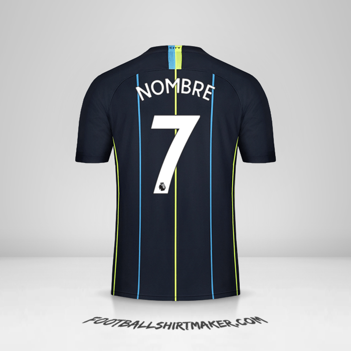 Jersey Manchester City 2018/19 Visita -  nombre - 7