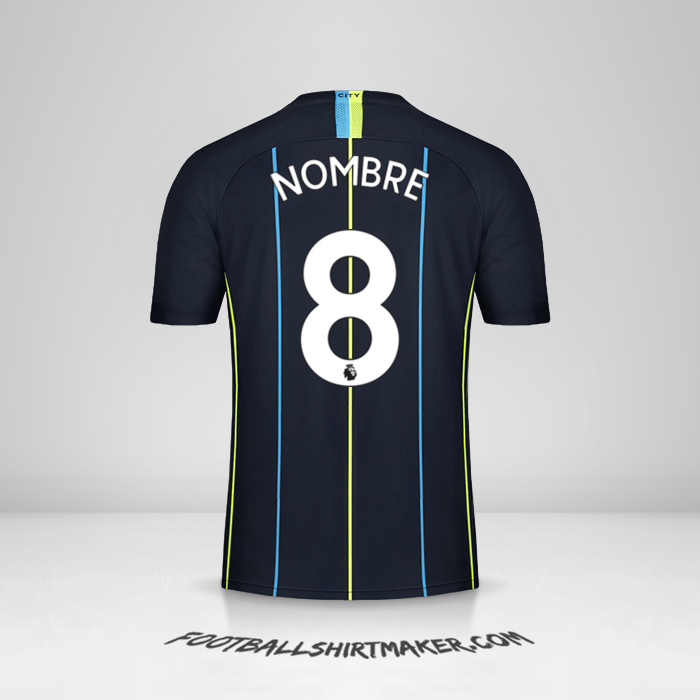 Jersey Manchester City 2018/19 Visita -  nombre - 8
