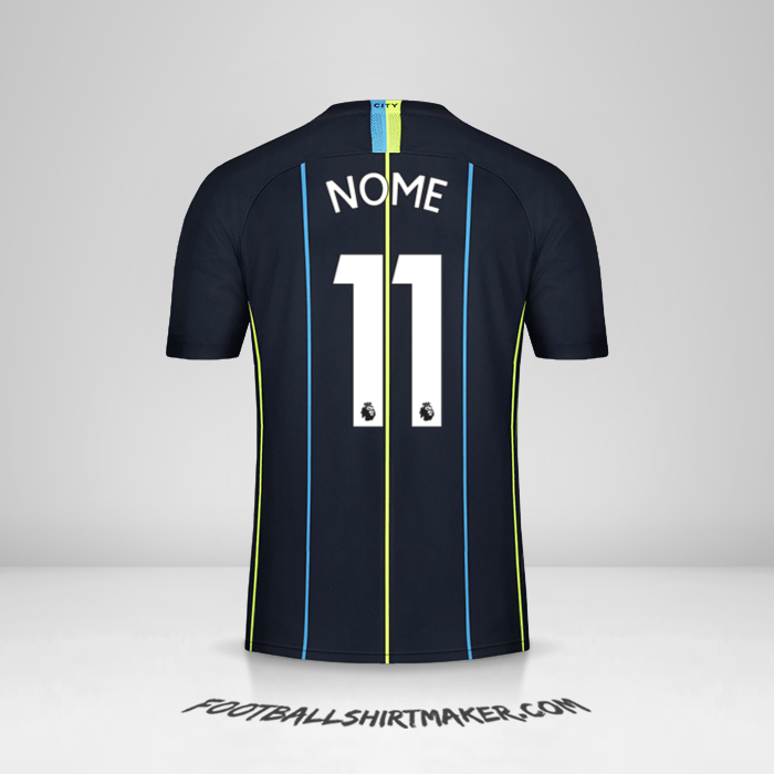 Maglia Manchester City 2018/19 Seconda -  nome - 11
