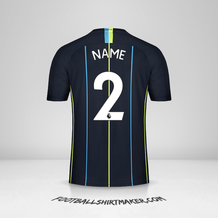 Trikot Manchester City 2018/19 Auswärts -  name - 2