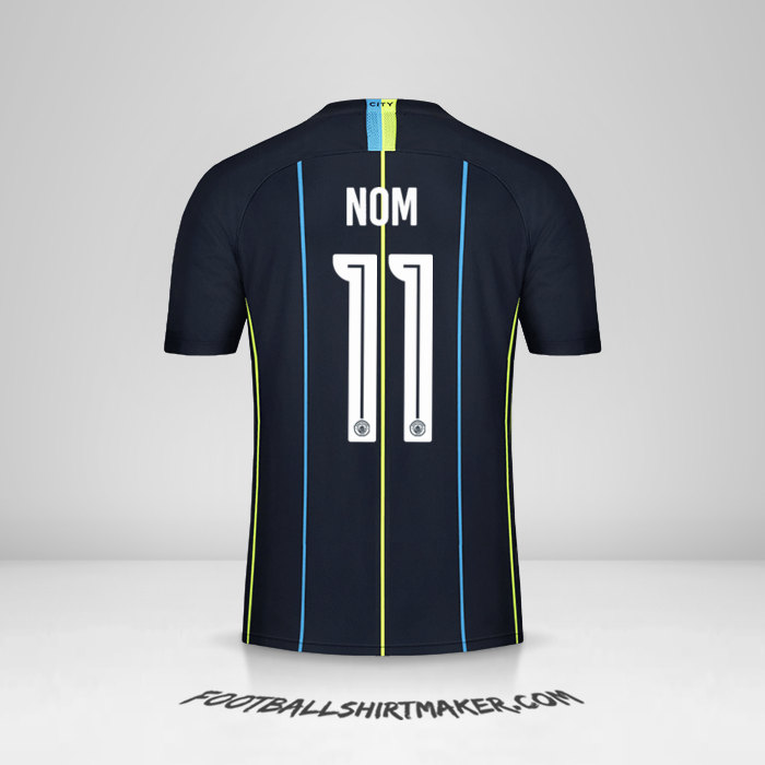 Maillot Manchester City Cup 2018/19 Extérieur -  nom - 11