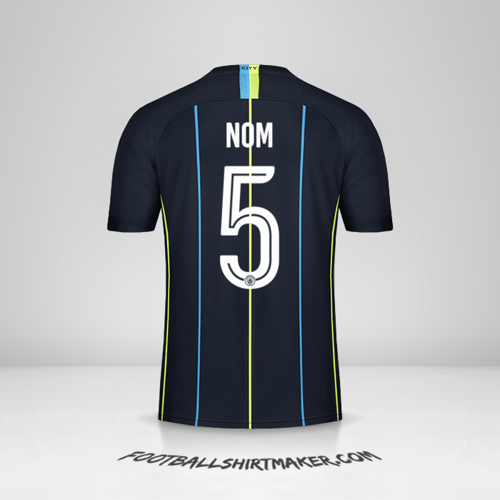 Maillot Manchester City Cup 2018/19 Extérieur -  nom - 5