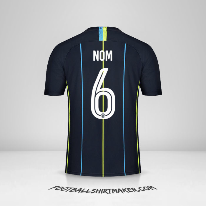 Maillot Manchester City Cup 2018/19 Extérieur -  nom - 6