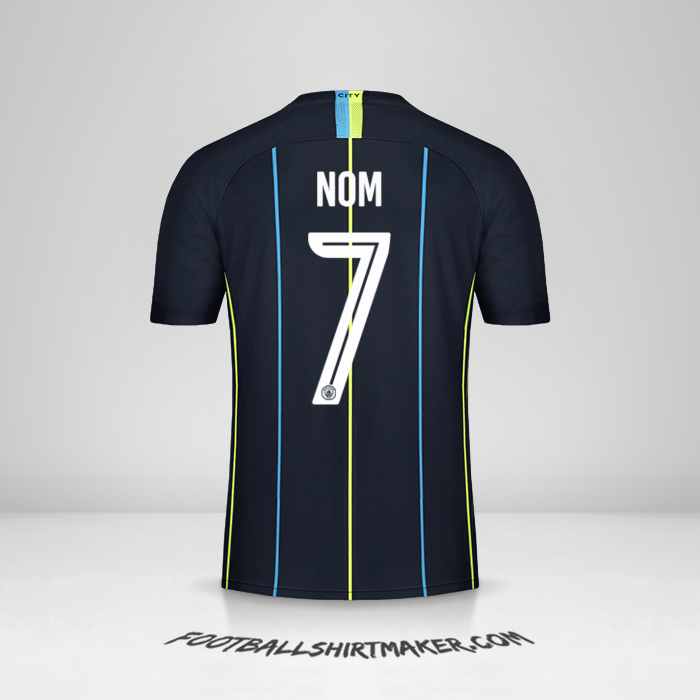 Maillot Manchester City Cup 2018/19 Extérieur -  nom - 7