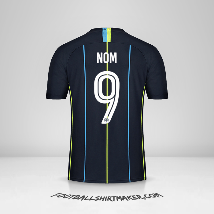 Maillot Manchester City Cup 2018/19 Extérieur -  nom - 9
