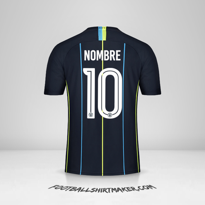 Jersey Manchester City Cup 2018/19 Visita -  nombre - 10
