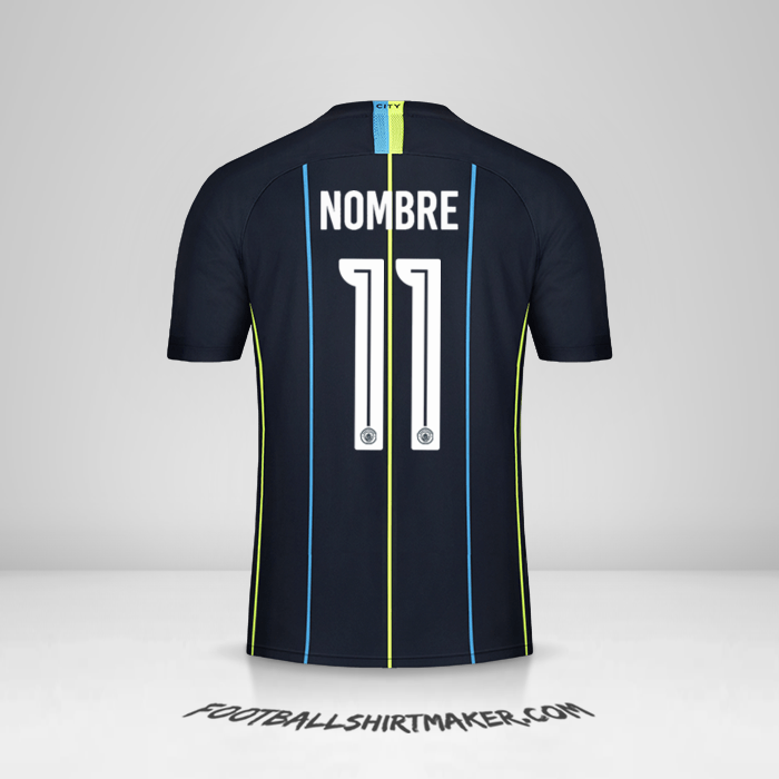 Jersey Manchester City Cup 2018/19 Visita -  nombre - 11
