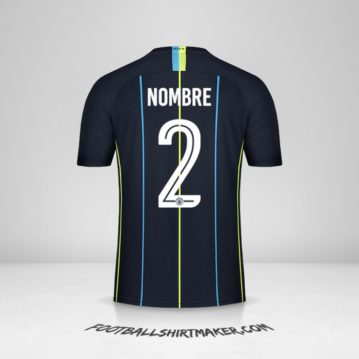 Jersey Manchester City Cup 2018/19 Visita -  nombre - 2