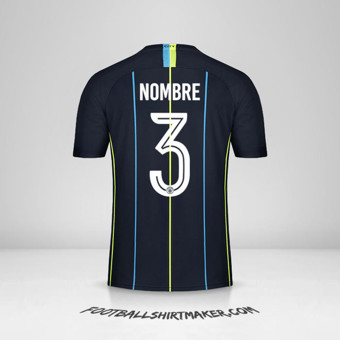 Jersey Manchester City Cup 2018/19 Visita -  nombre - 3