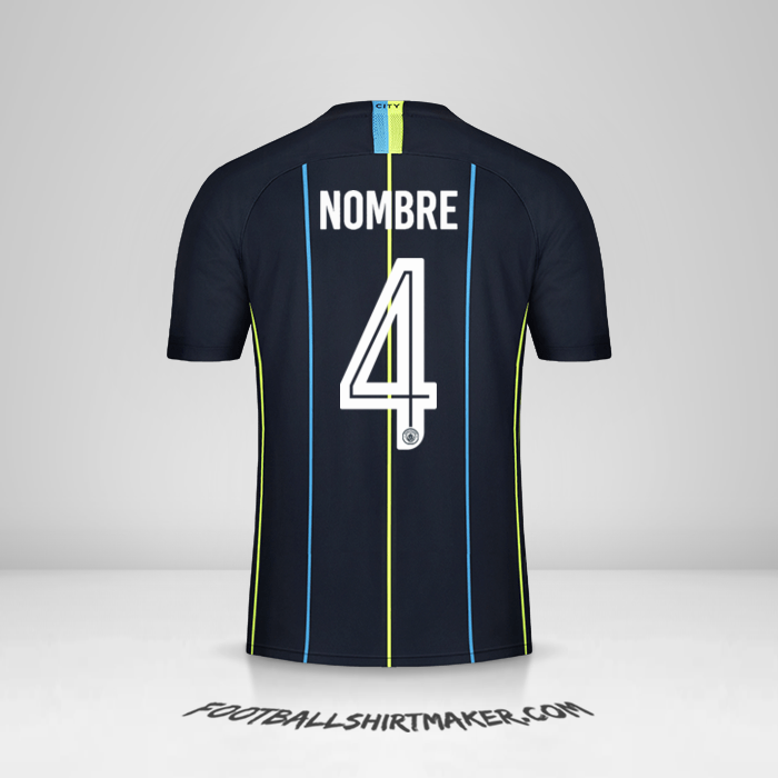 Jersey Manchester City Cup 2018/19 Visita -  nombre - 4