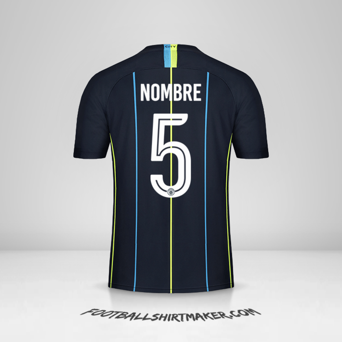 Jersey Manchester City Cup 2018/19 Visita -  nombre - 5