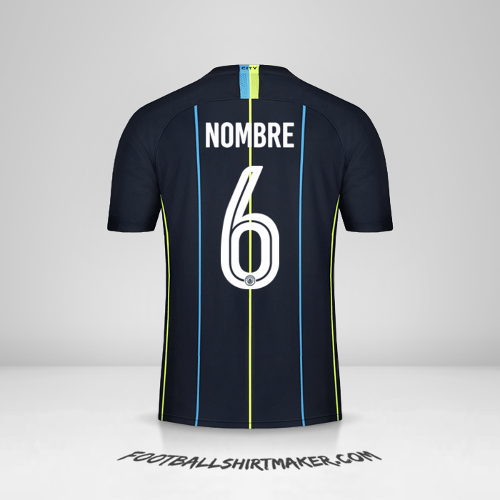 Jersey Manchester City Cup 2018/19 Visita -  nombre - 6