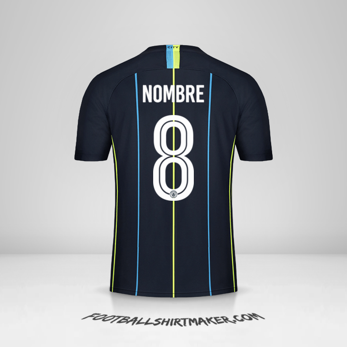 Camiseta Manchester City Cup 2018/19 Visita -  nombre - 8
