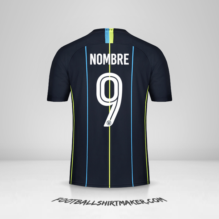 Jersey Manchester City Cup 2018/19 Visita -  nombre - 9