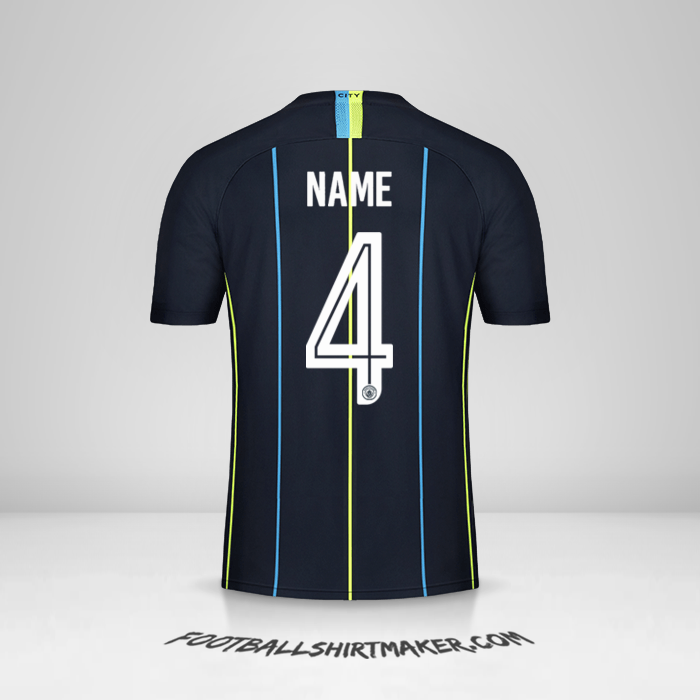 Jersey Manchester City Cup 2018/19 Away -  name - 4