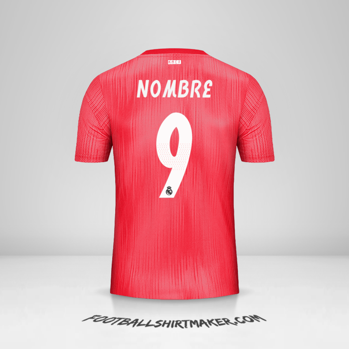 Jersey Real Madrid CF Cup 2018/19 Tercera -  nombre - 9