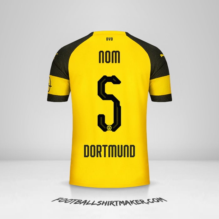 Maillot Borussia Dortmund 2018/19 -  nom - 5